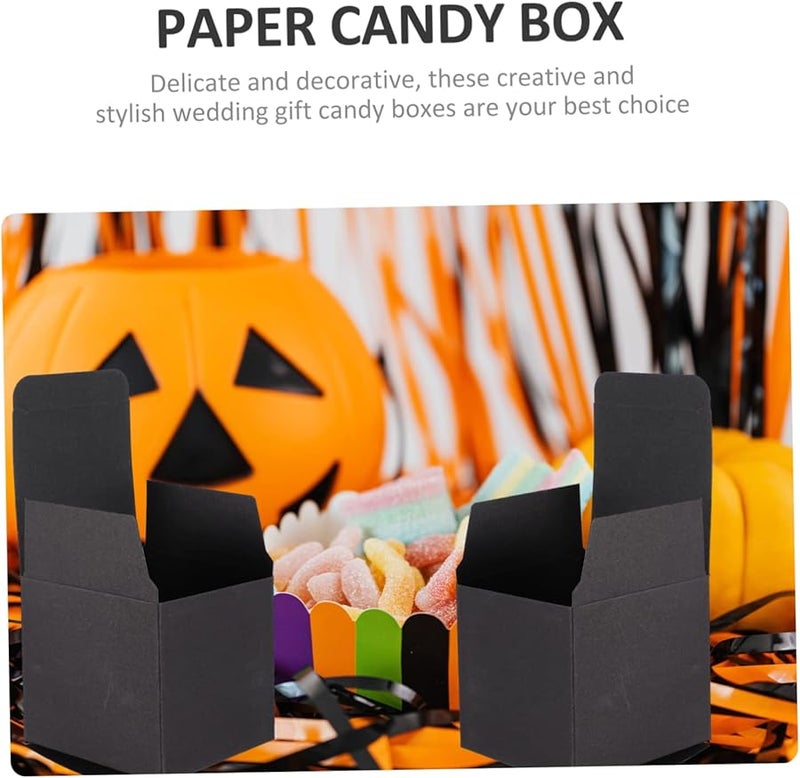 FOMIYES 20Pcs Black Favor Boxes for Wedding Party Candy Cookies Packaging - Image 4